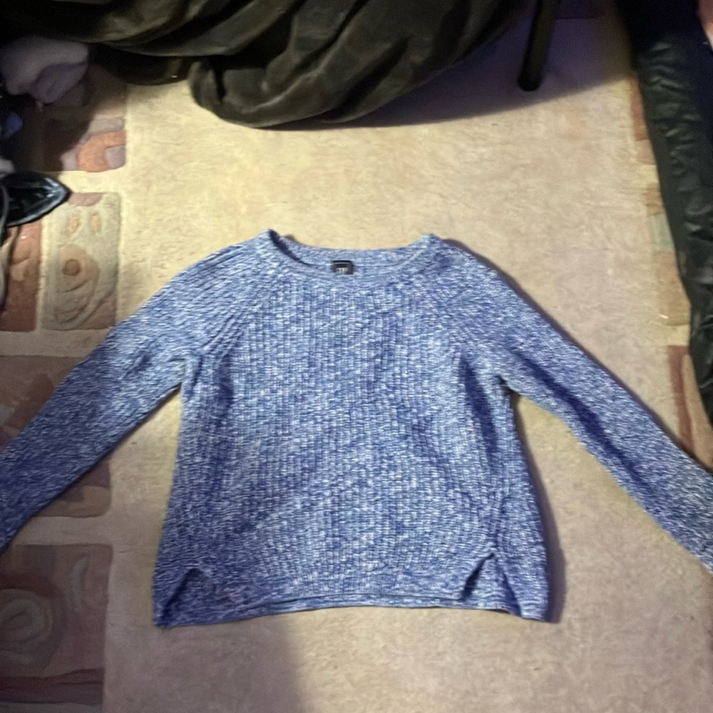 Blue and white crew-neck sweater small women’s